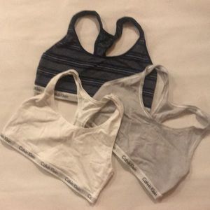 Calvin Klein sports bras. All three for $10
